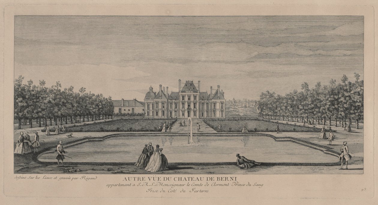 Castello di Berny dai giardini da Jacques Rigaud