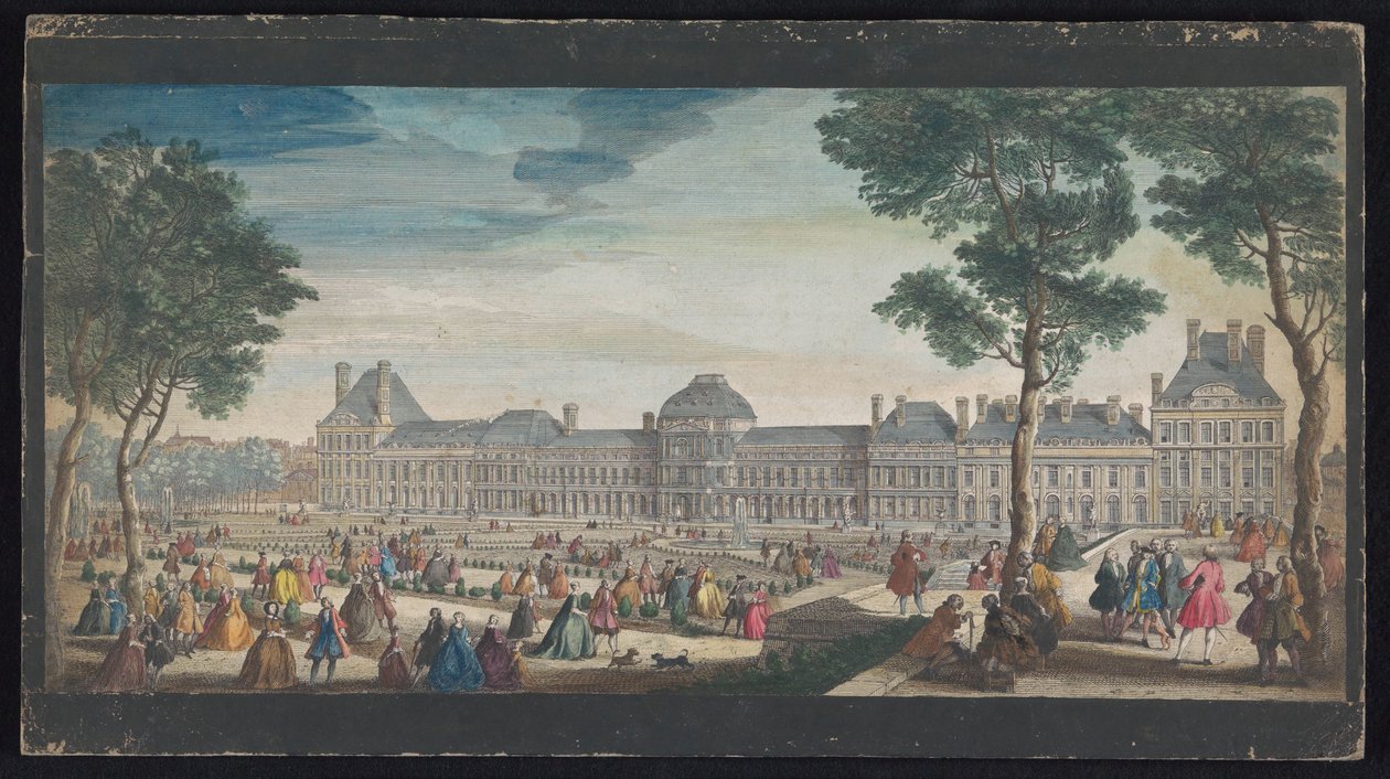 Vista del Palais des Tuileries a Parigi dal Jardin des Tuileries da Jacques Rigaud