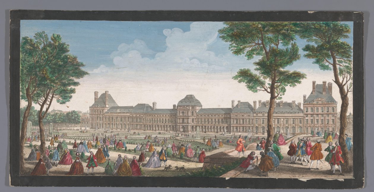Veduta del Palais des Tuileries a Parigi vista dal Jardin des Tuileries da Jacques Rigaud