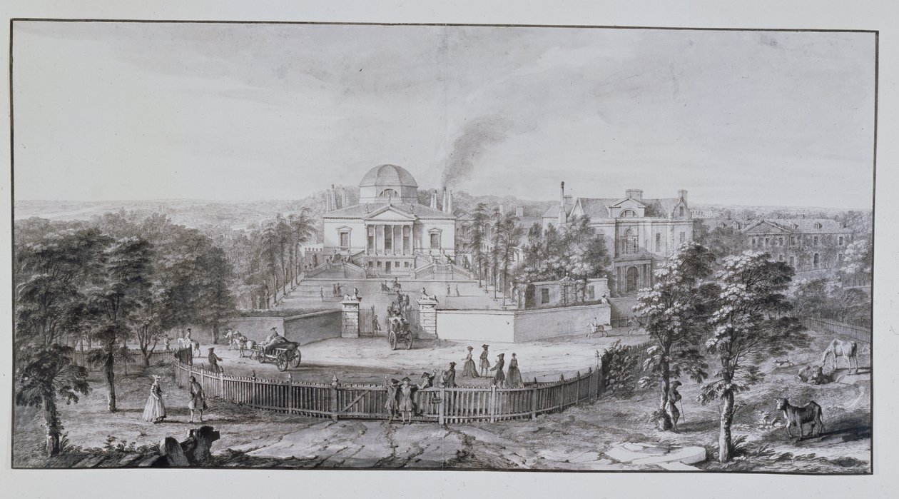 Villa di Lord Burlington a Chiswick, dal sud-est da Jacques Rigaud