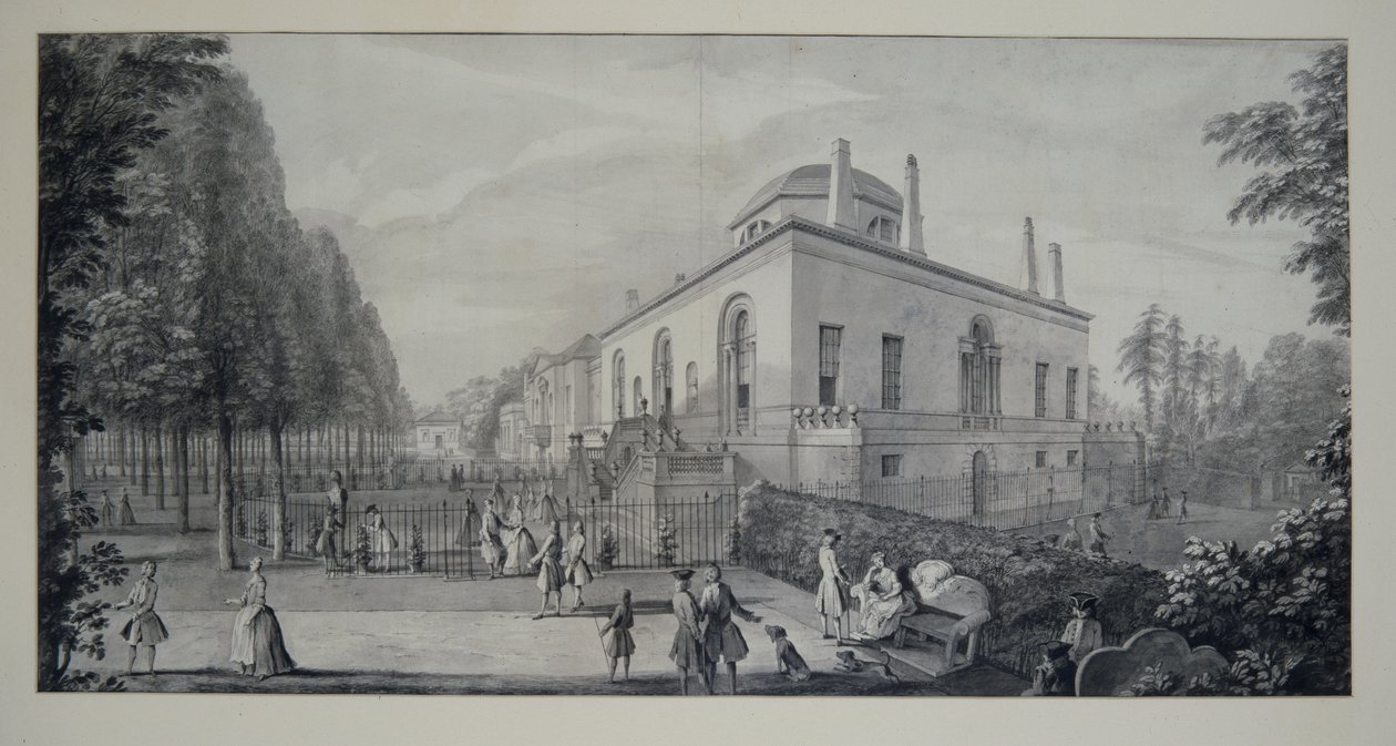 Villa neo-palladiana di Lord Burlington a Chiswick e la Casa Giacobina da Jacques Rigaud