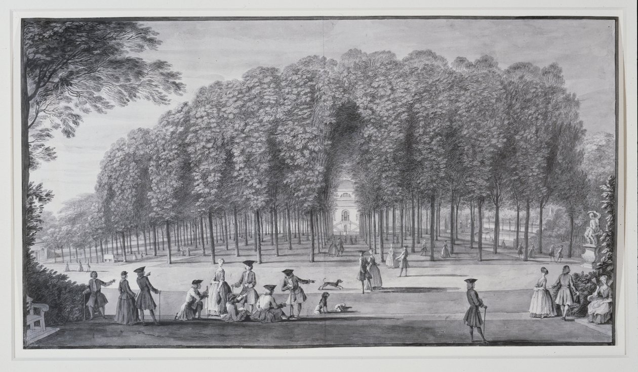 Il boschetto di pioppi, Villa Chiswick di Lord Burlington da Jacques Rigaud