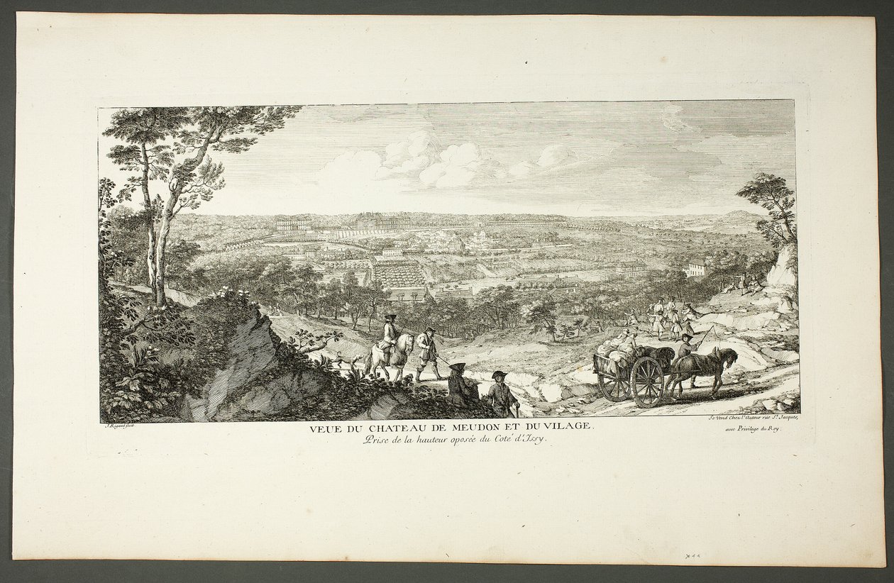 Veduta del Palazzo Reale di Meudon e del villaggio, dalla serie Le Château de Meudon da Jacques Rigaud