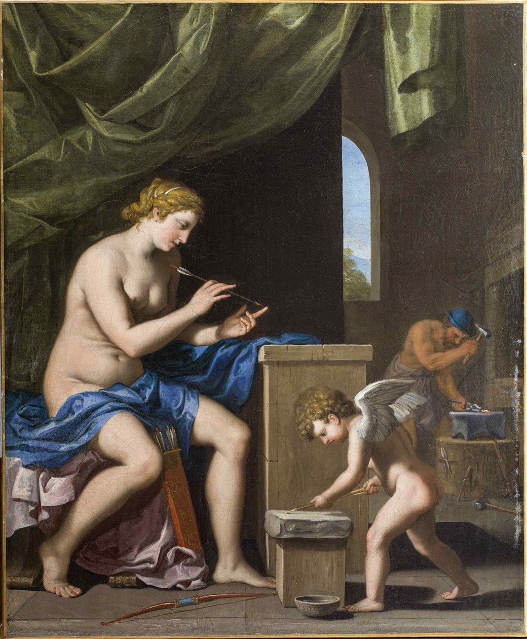 Vulcano che forgia le frecce per Cupido, c. 1645 da Jacques Stella