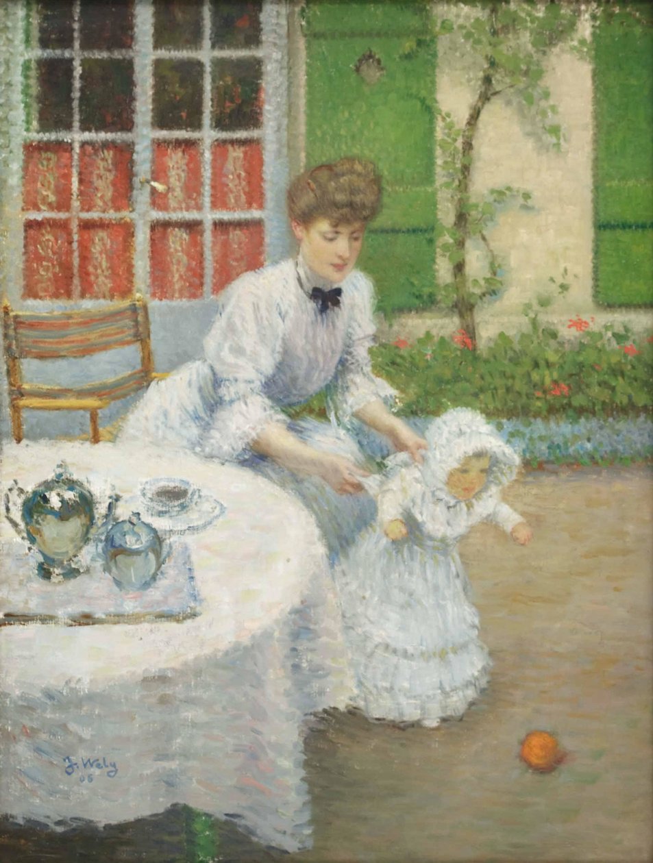 Jacques Wely Madre con una ragazza che gioca a palla 1906 da Jacques Wely