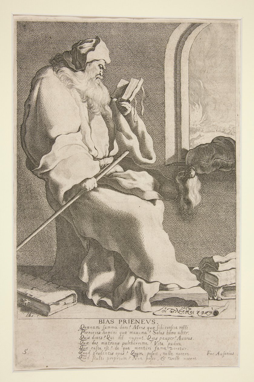 Bias Prieneus, n. 5 dalla serie I sette saggi della Grecia da Jacques de Gheyn III