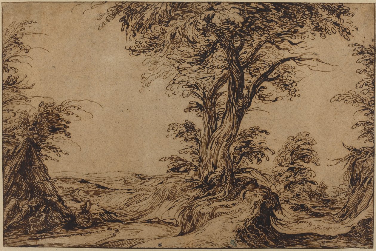 Paesaggio con contadini dormienti da Jacques de Gheyn II