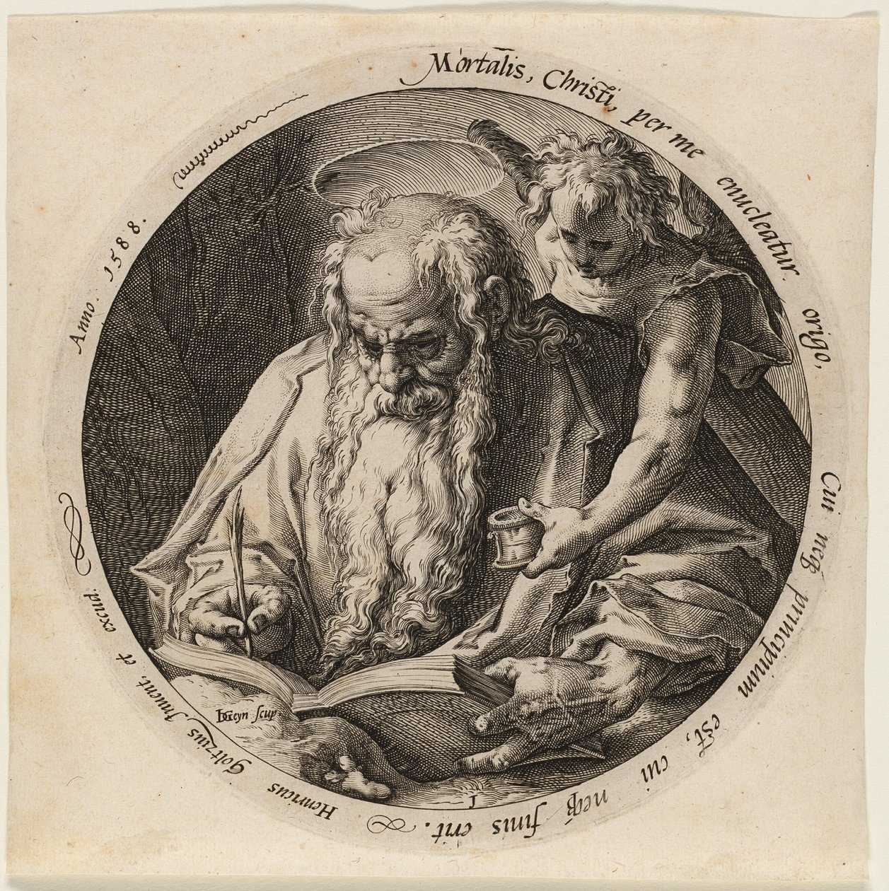 San Matteo, piatto unico de I quattro evangelisti da Jacques de Gheyn II
