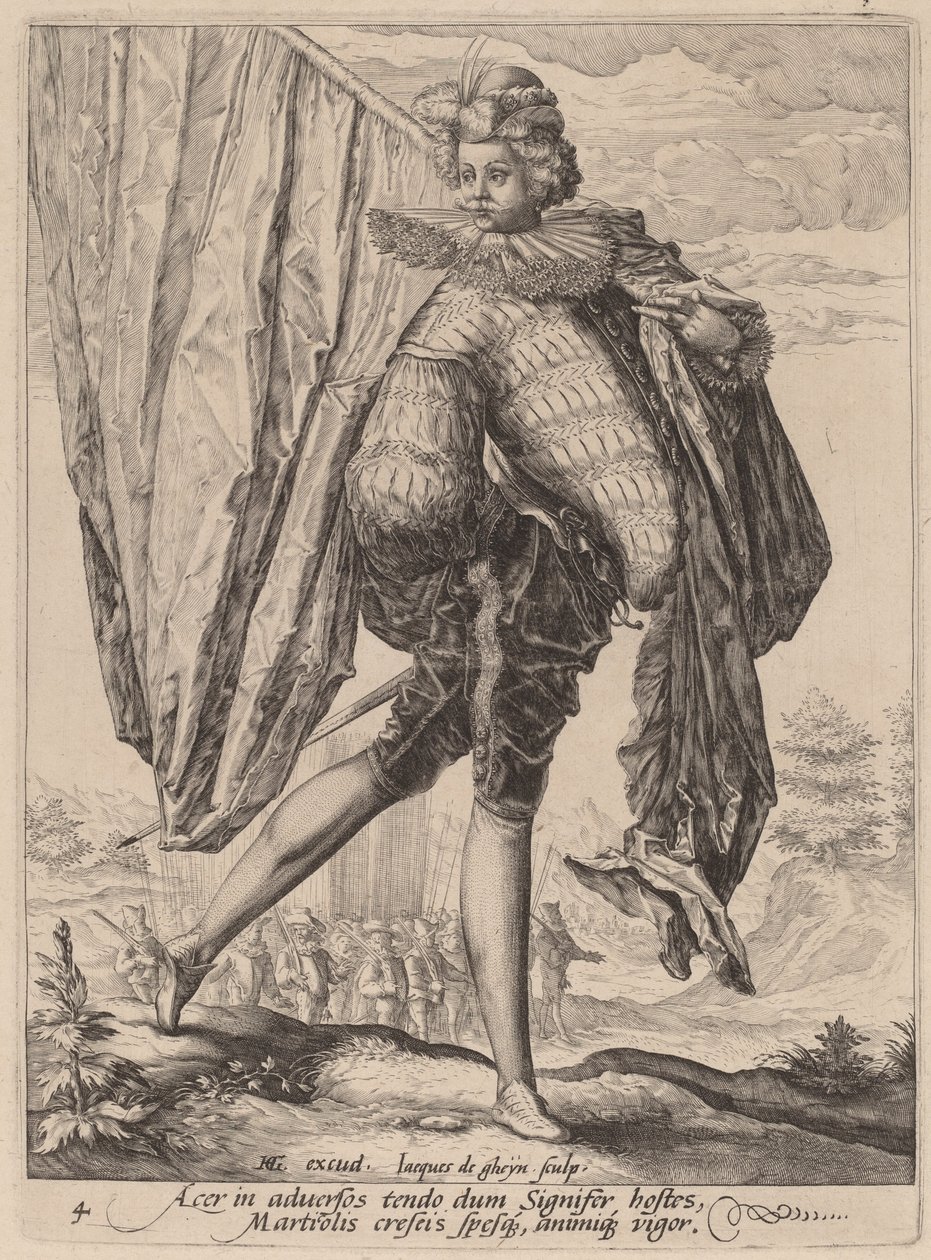 Soldato Armato di Spada Larga e Scudo da Jacques de Gheyn II after Hendrik Goltzius