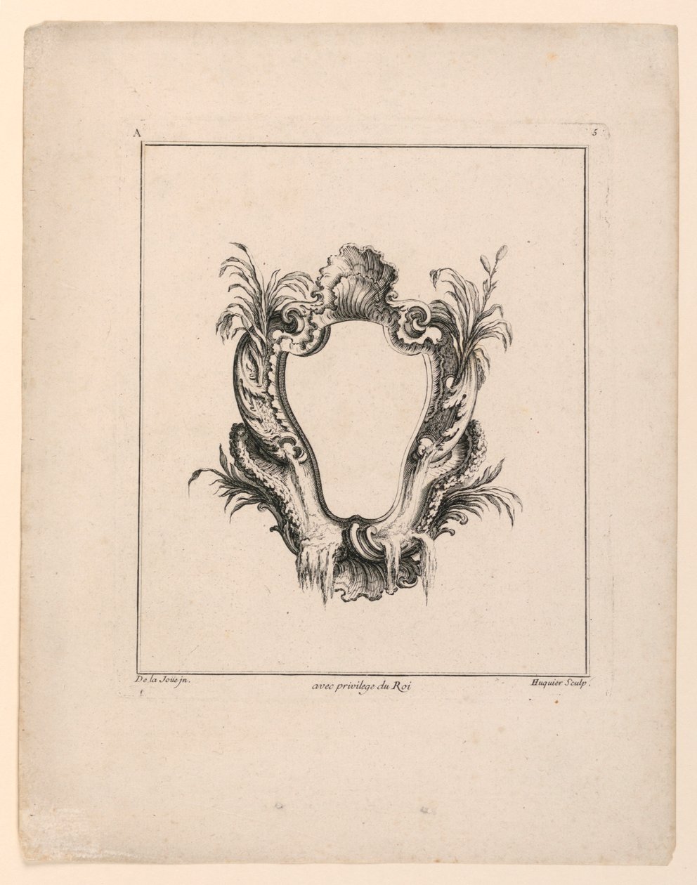 Stemma, da Recueil Nouveau de Differens Cartouche da Jacques de Lajoüe