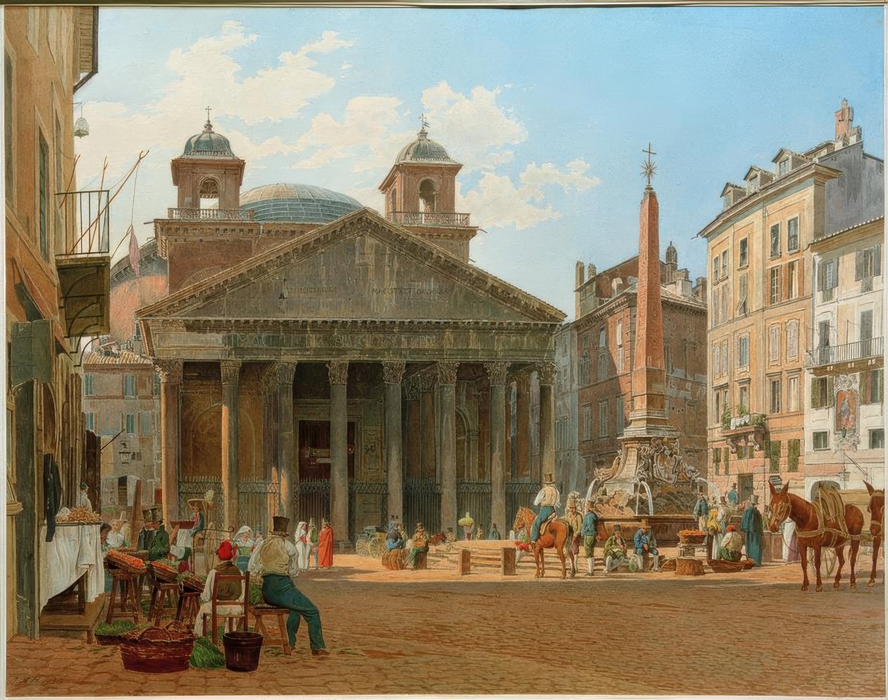 Il Pantheon e la Piazza della Rotonda a Roma da Jakob Alt