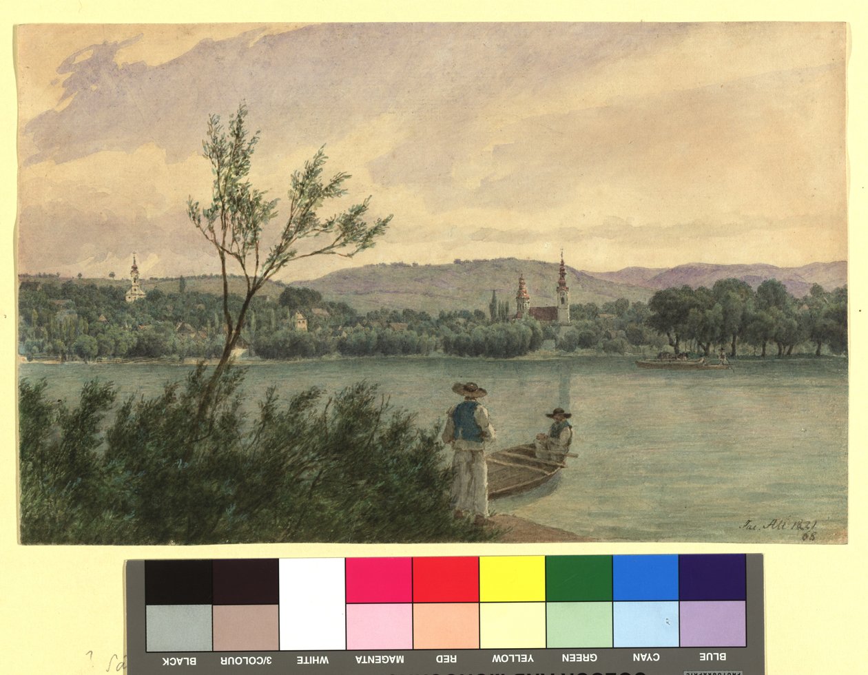 Braccio del Danubio con il Kamenitz presso Peterwardein da Jakob Alt