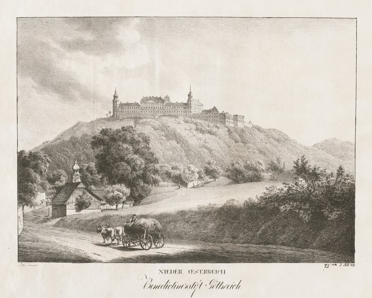 Bassa Austria, abbazia benedettina di Gottereich da Jakob Alt