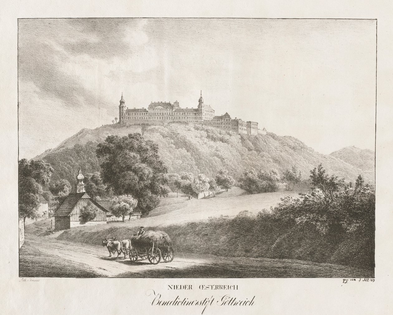 Nieder-Österreich, Monastero Benedettino di Göttweig, 1819 da Jakob Alt
