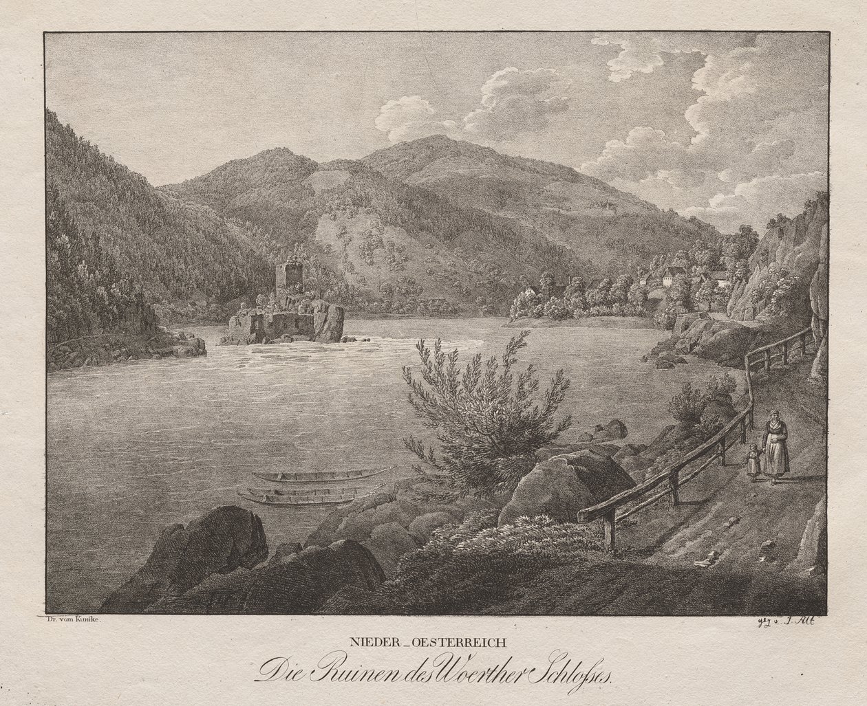 Bassa Austria, le rovine del castello Woerther da Jakob Alt