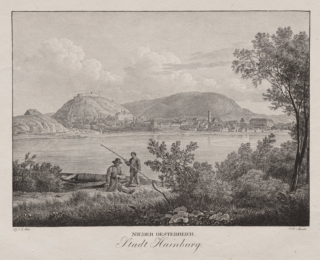 Bassa Austria, città di Hainburg da Jakob Alt