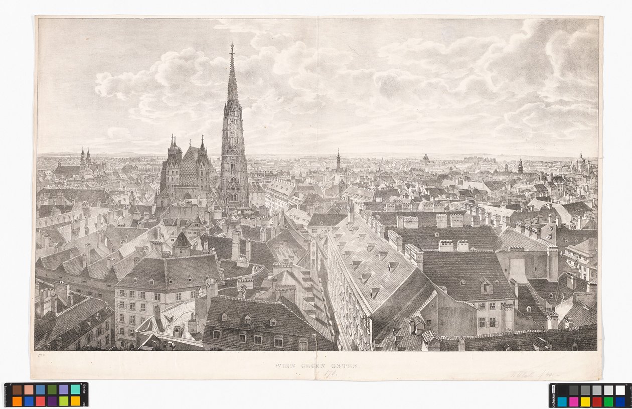 Panorama di Vienna verso est, visto dalla Chiesa di San Pietro da Jakob Alt