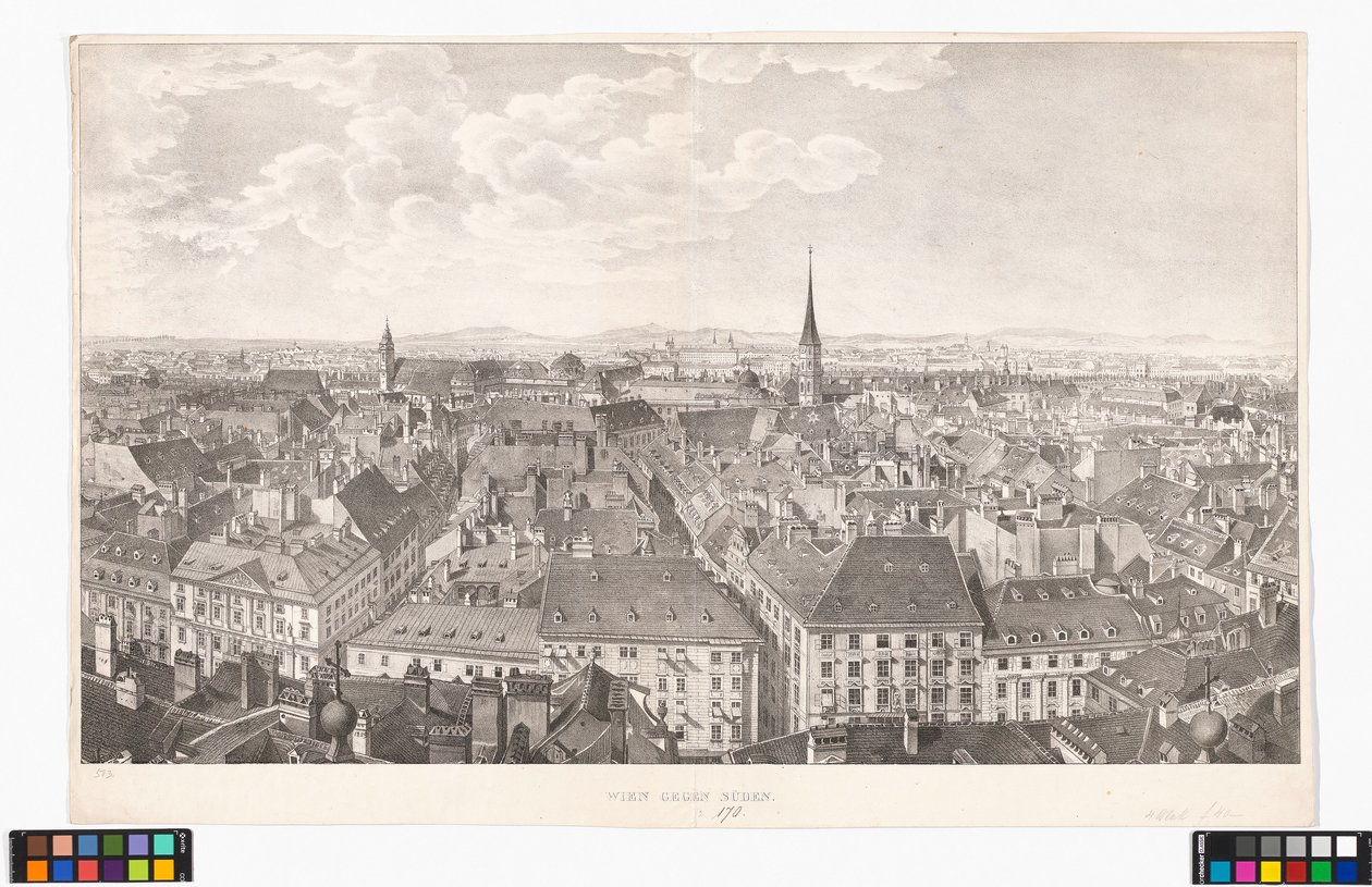 Panorama di Vienna verso sud, dalla chiesa di San Pietro da Jakob Alt