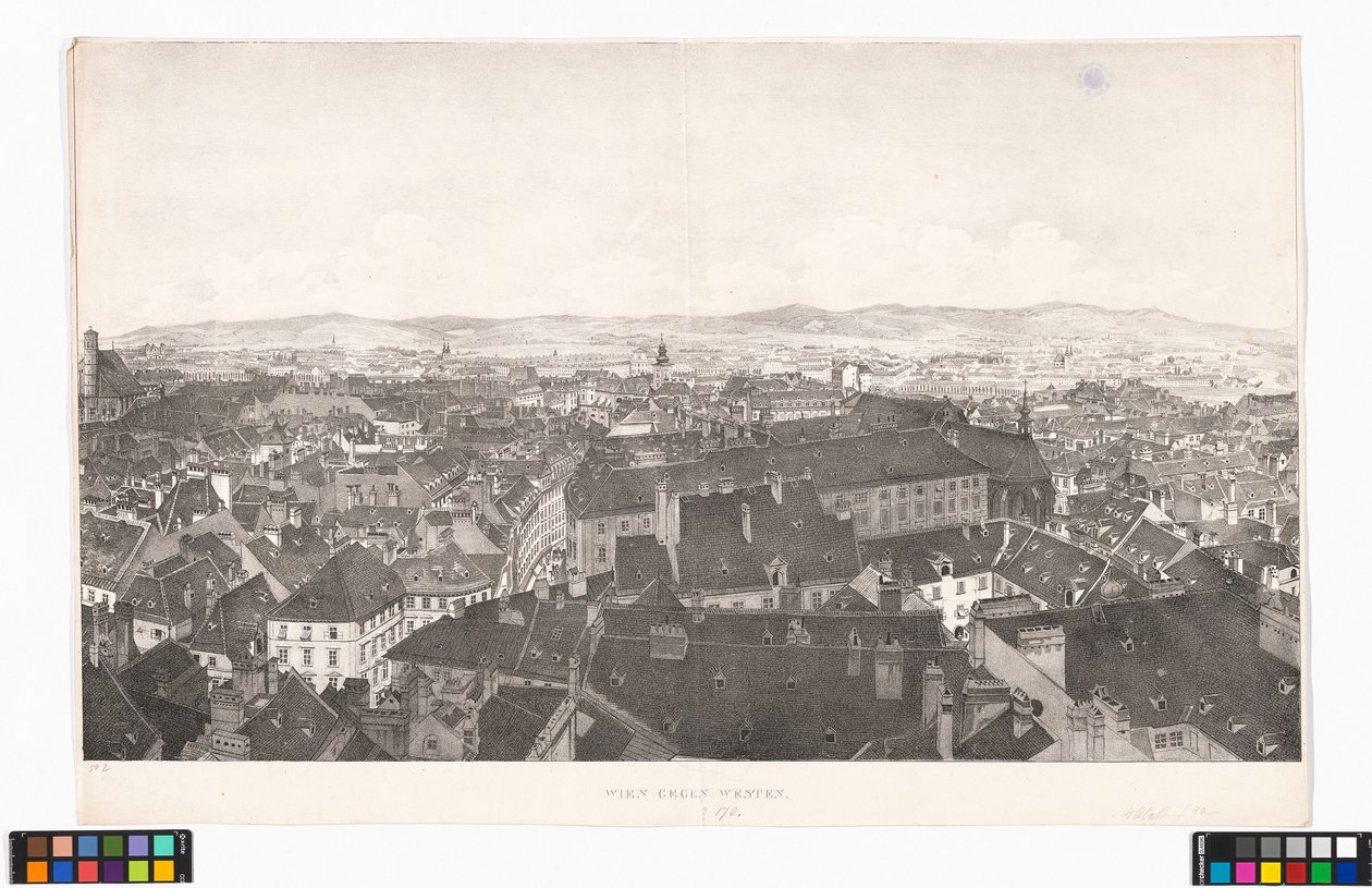 Panorama di Vienna verso ovest, visto dalla Chiesa di San Pietro da Jakob Alt