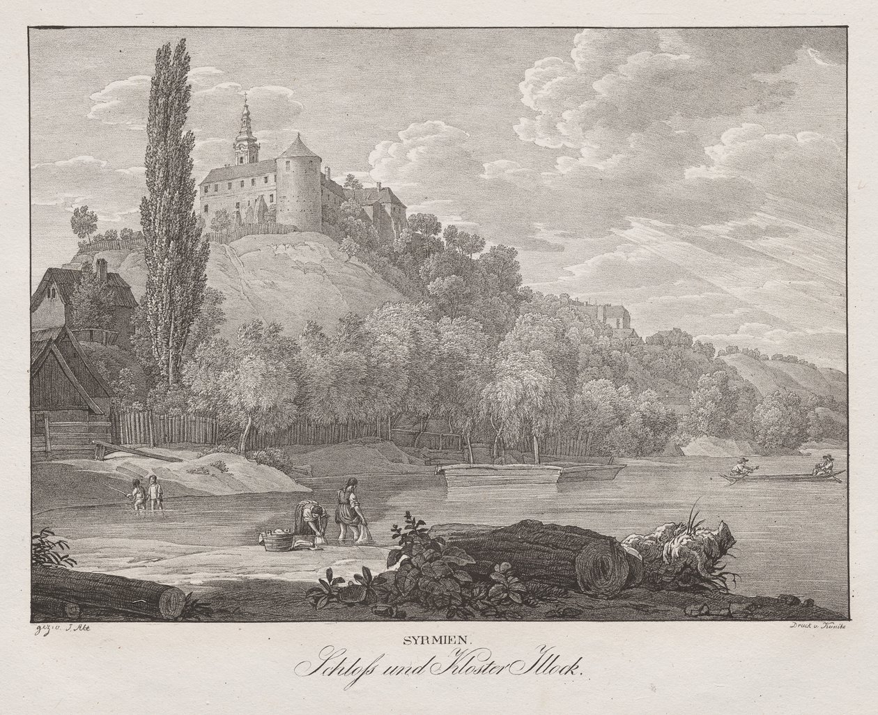 Sirmia, Castello e Monastero di Illock da Jakob Alt