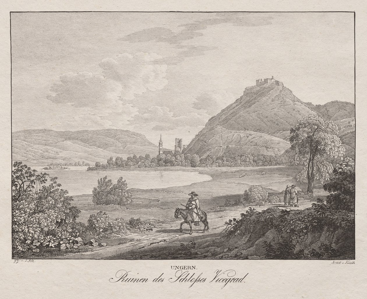 Ungheria, Rovine del Castello di Vicegrad da Jakob Alt