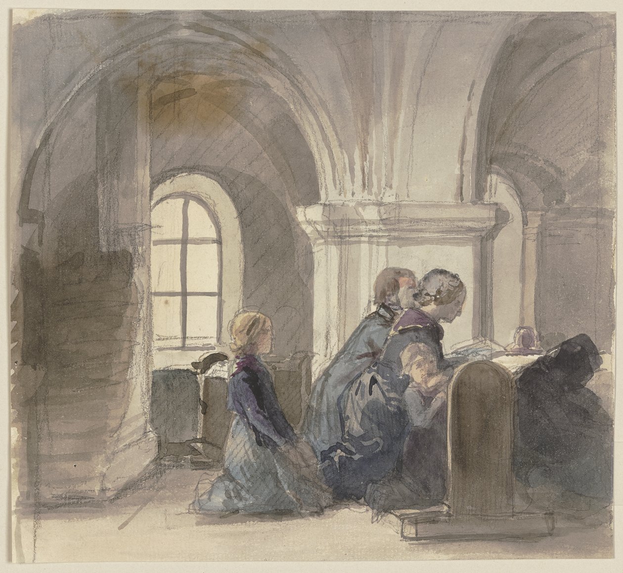 Contadini in preghiera in una chiesa da Jakob Becker