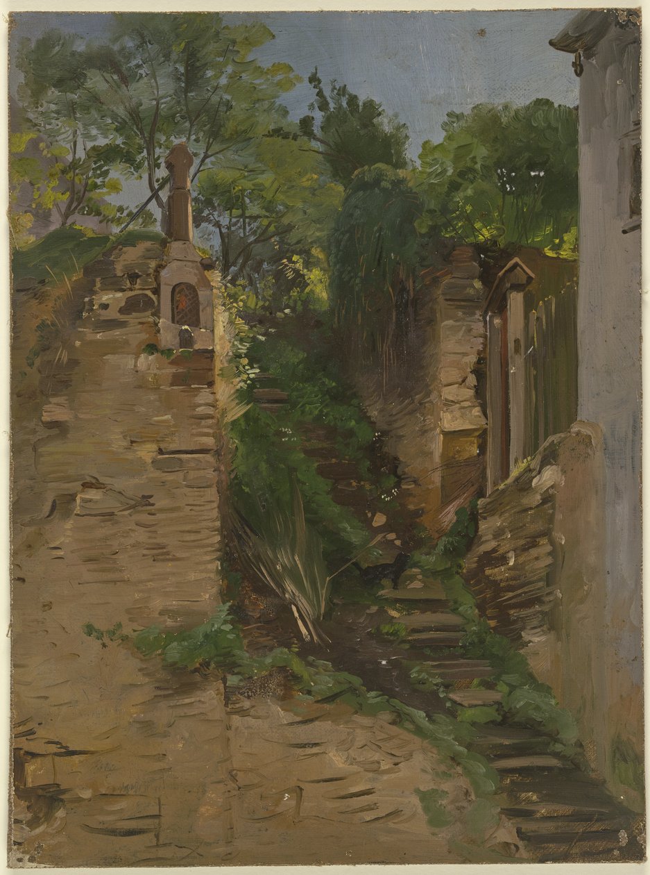 Scala da giardino tra due muri da Jakob Becker