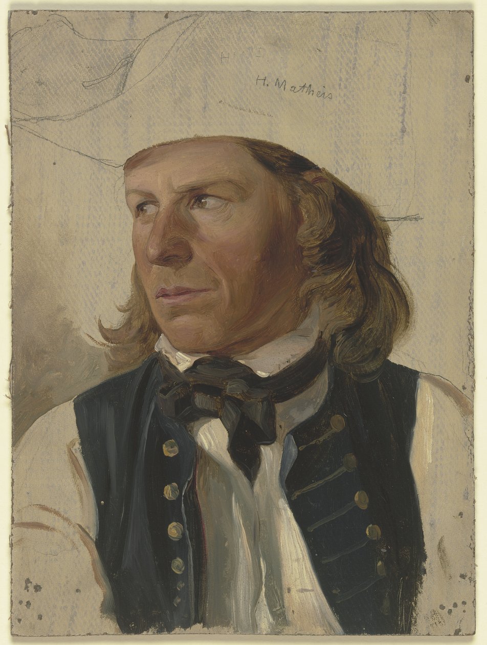 Giovane contadino con panciotto blu da Jakob Becker