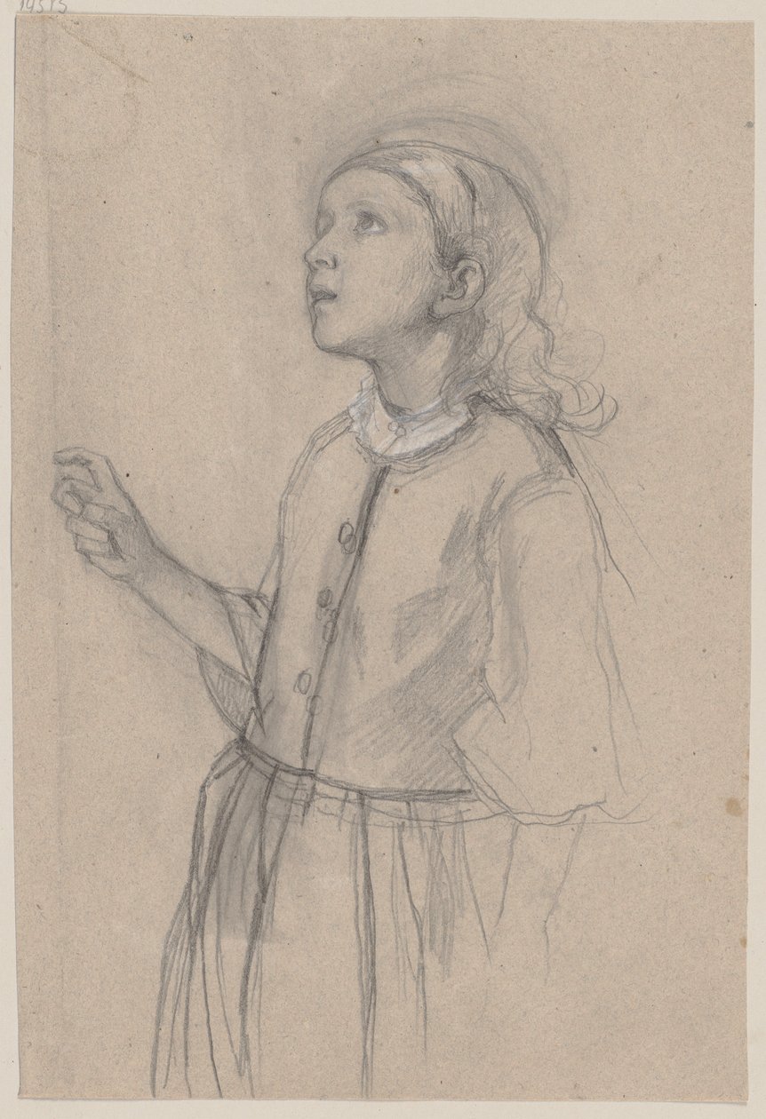 Bambina, disegnata di profilo da sinistra da Jakob Becker