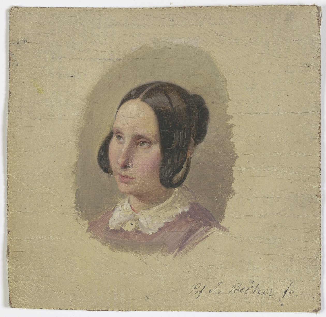 Testa di ragazza con acconciatura in stile Biedermeier da Jakob Becker