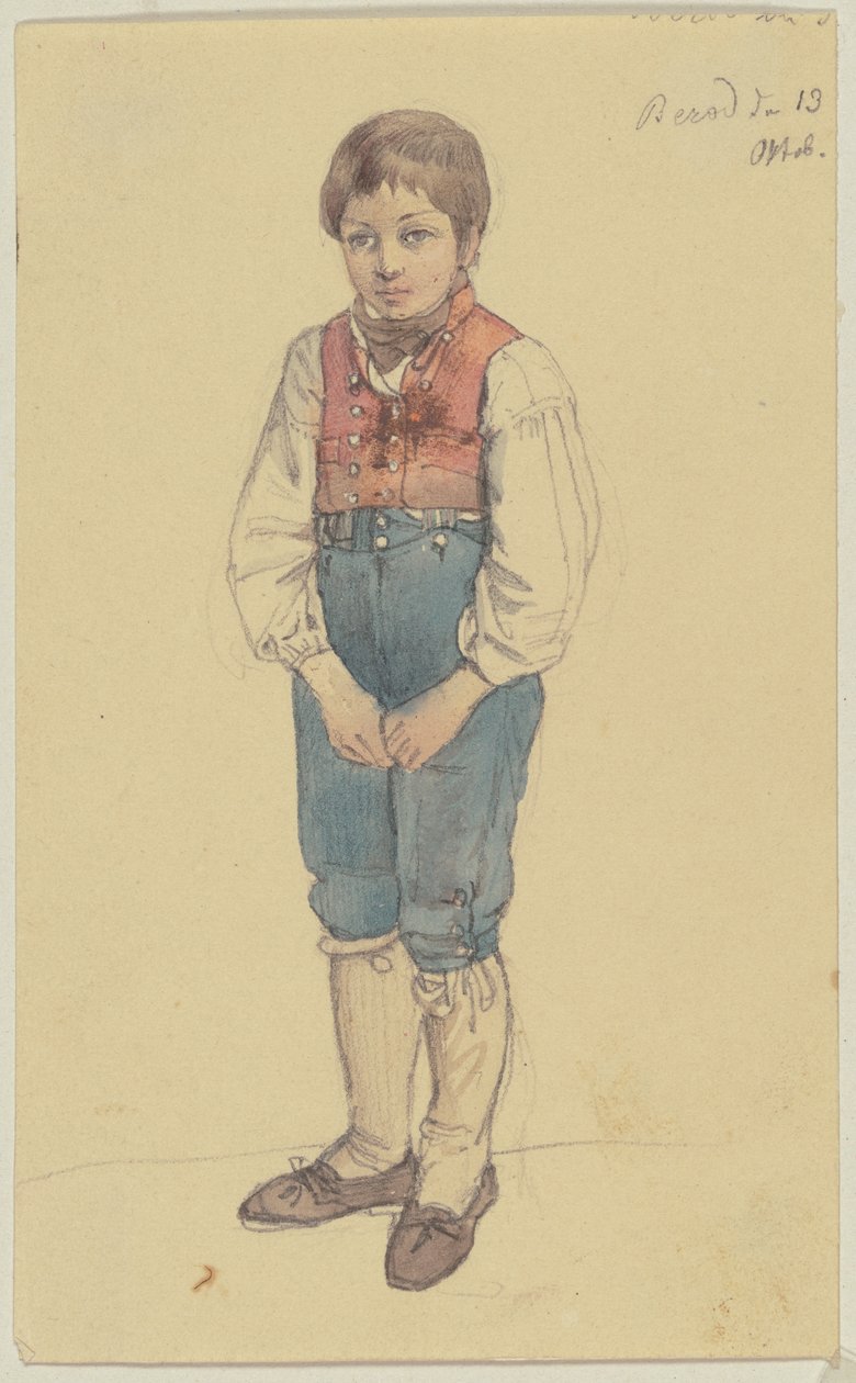 Ragazzo contadino in piedi di Berod da Jakob Becker