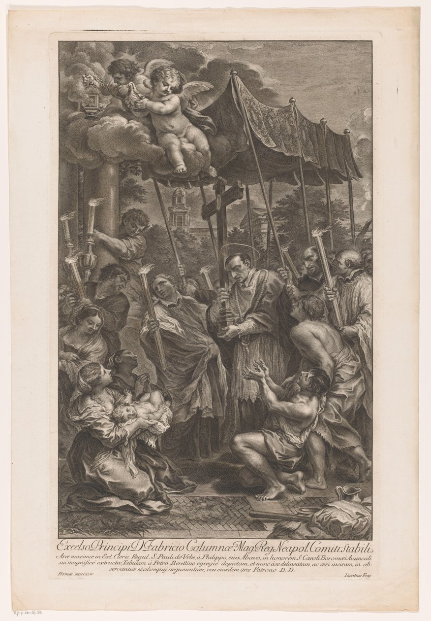 San Carlo Borromeo porta un crocifisso tra le vittime della peste da Jakob Frey (I)