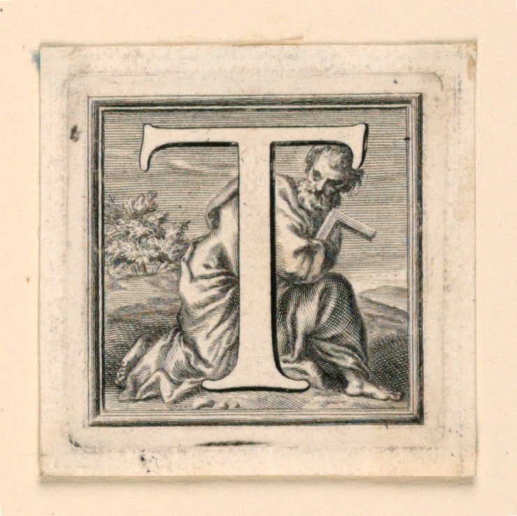 Lettera maiuscola decorata T da Jakob Frey