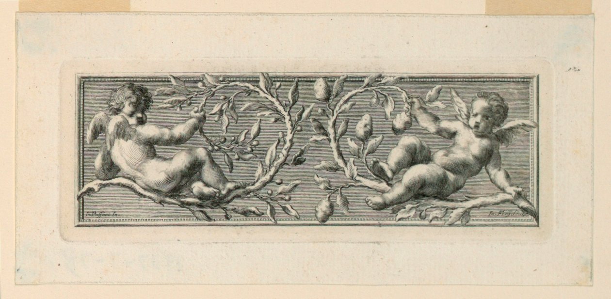 Vignetta con angeli e strumenti della Passione da Jakob Frey