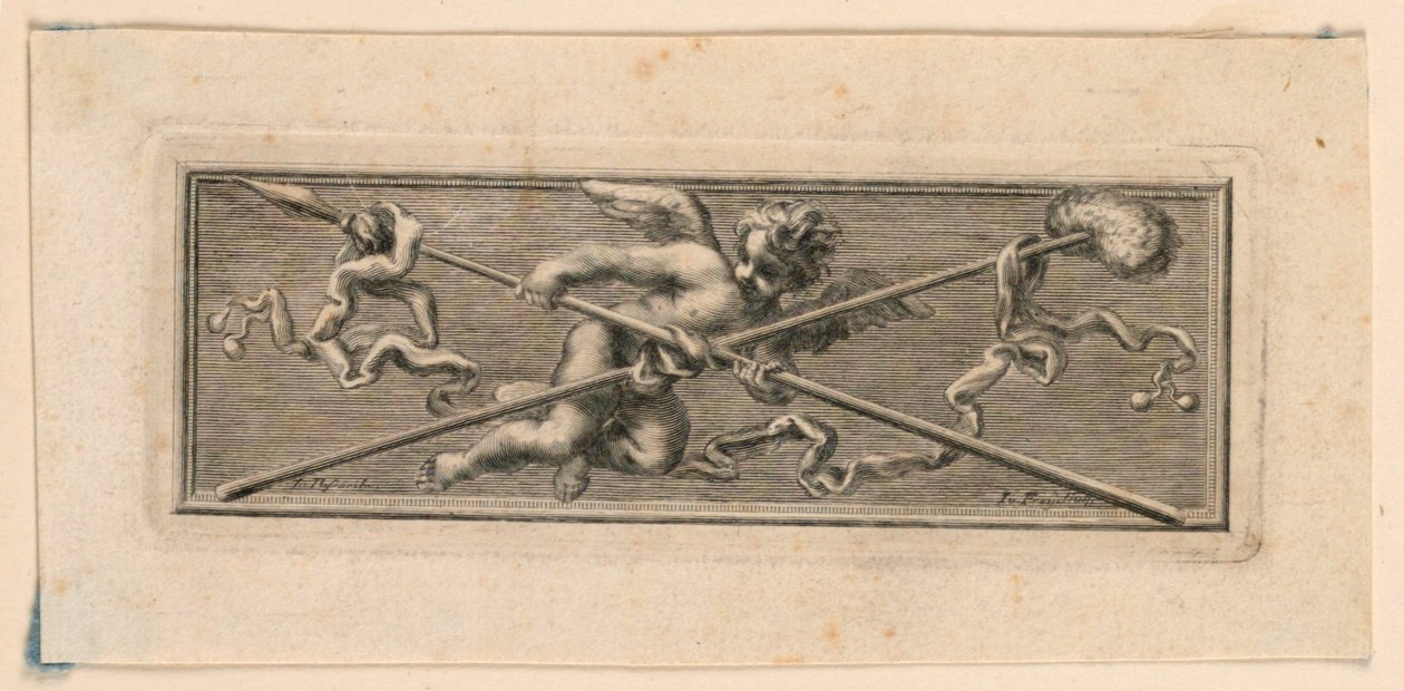 Vignetta con angeli e strumenti della Passione da Jakob Frey