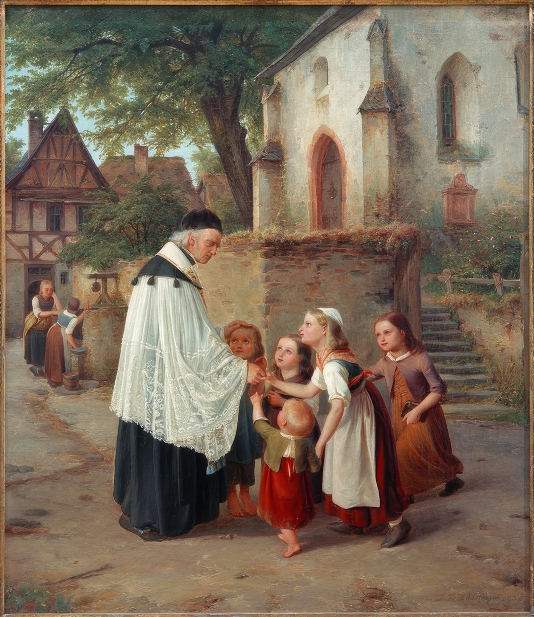 Il parroco del villaggio da Jakob Fürchtegott Dielmann