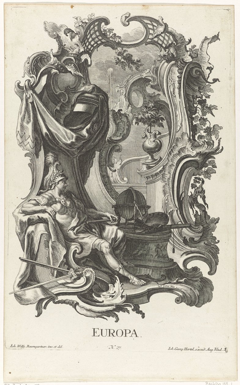 Rocaille con la personificazione del continente Europa da Jakob Gottlieb Thelott
