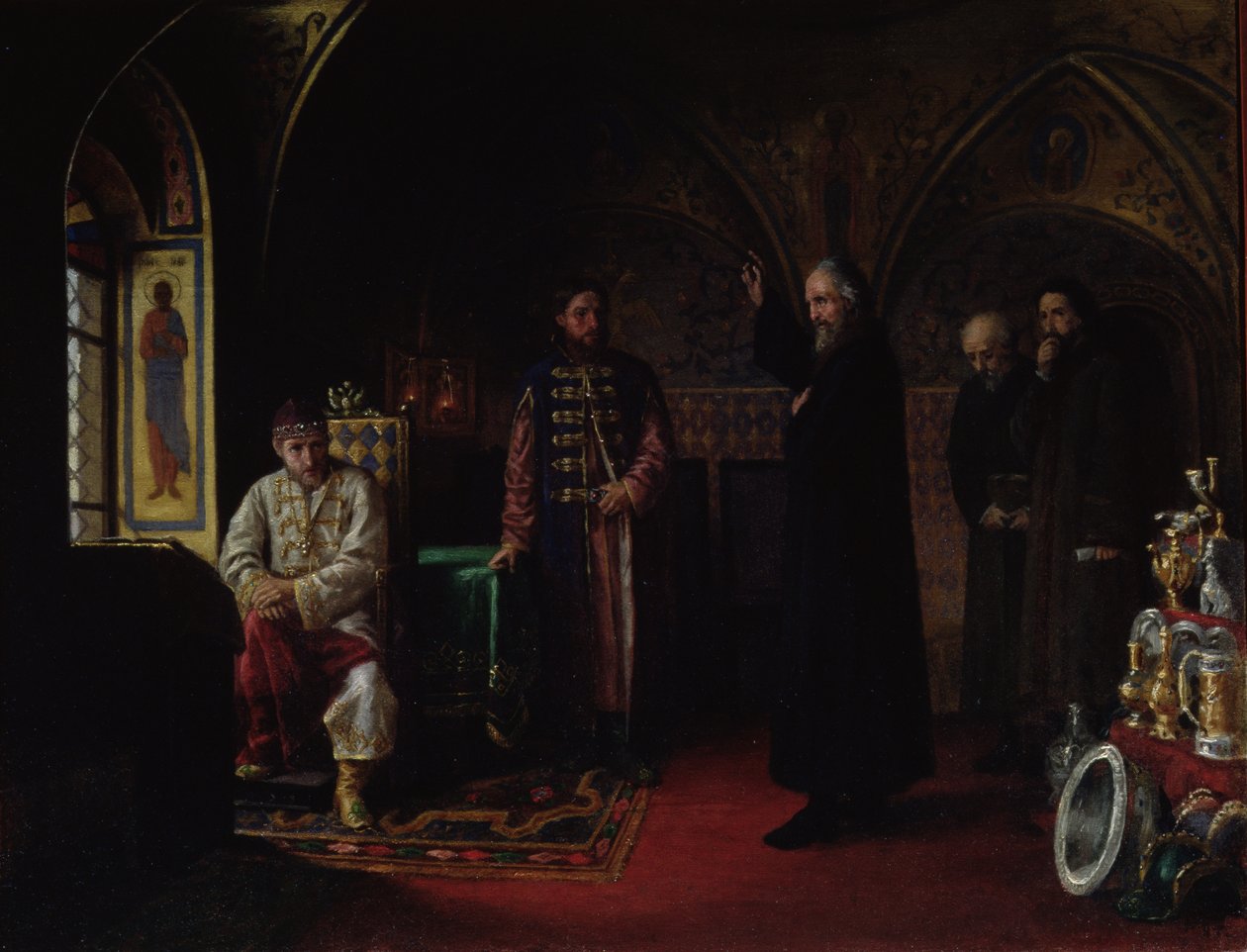 Metropolita Filippo di Mosca (1507-90) con lo Zar Ivan il Terribile (1530-84) da Jakov Prokopyevich Turlygin