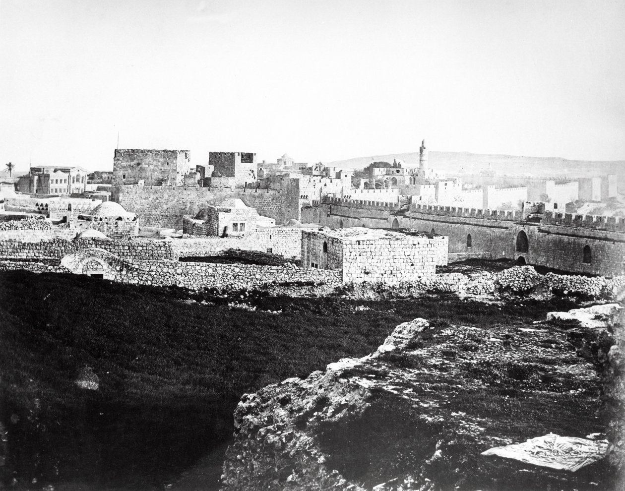 Chiesa di Cristo e la Porta di Giaffa, Gerusalemme, 1857 da Felice Beato