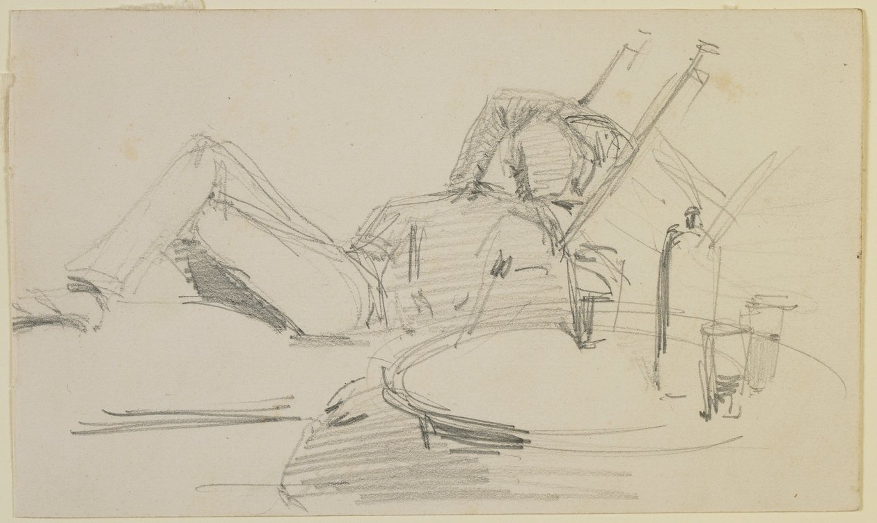 Un uomo sdraiato su un letto, 1858 da James Abbott McNeill Whistler