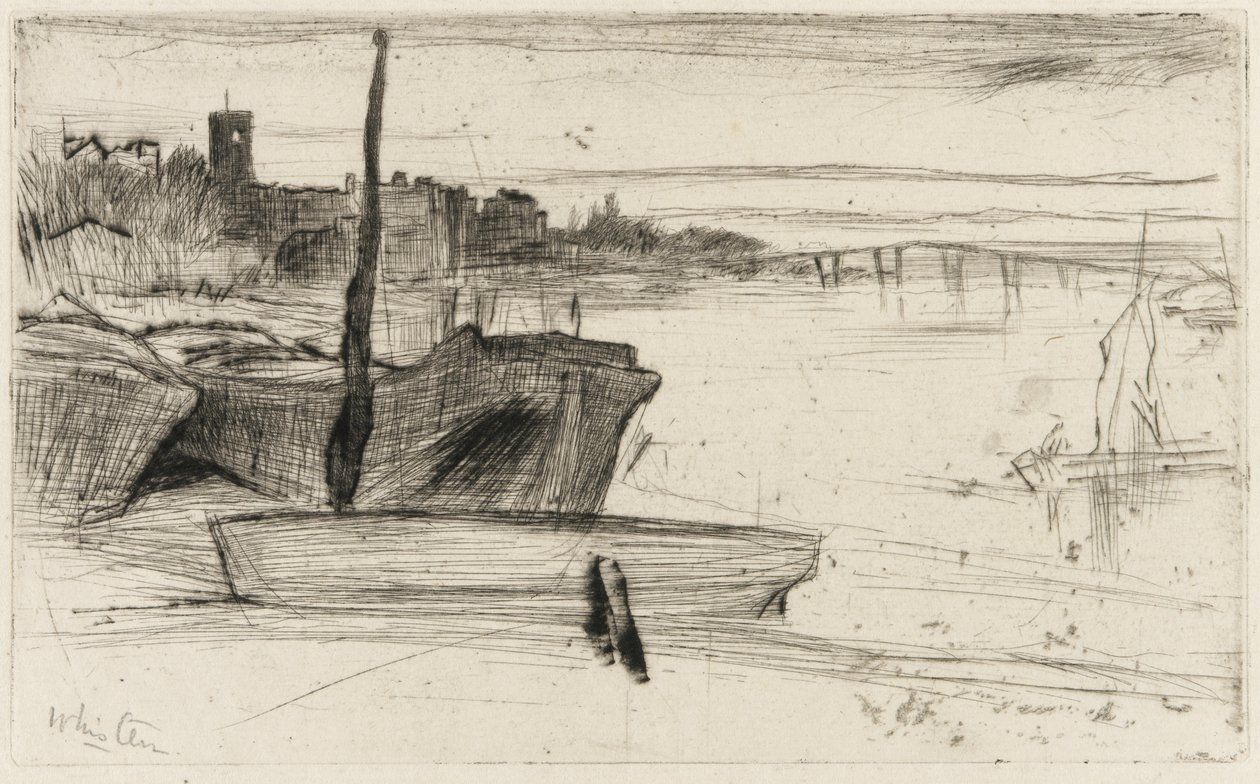 Ponte e Chiesa di Chelsea, c.1870-71 da James Abbott McNeill Whistler