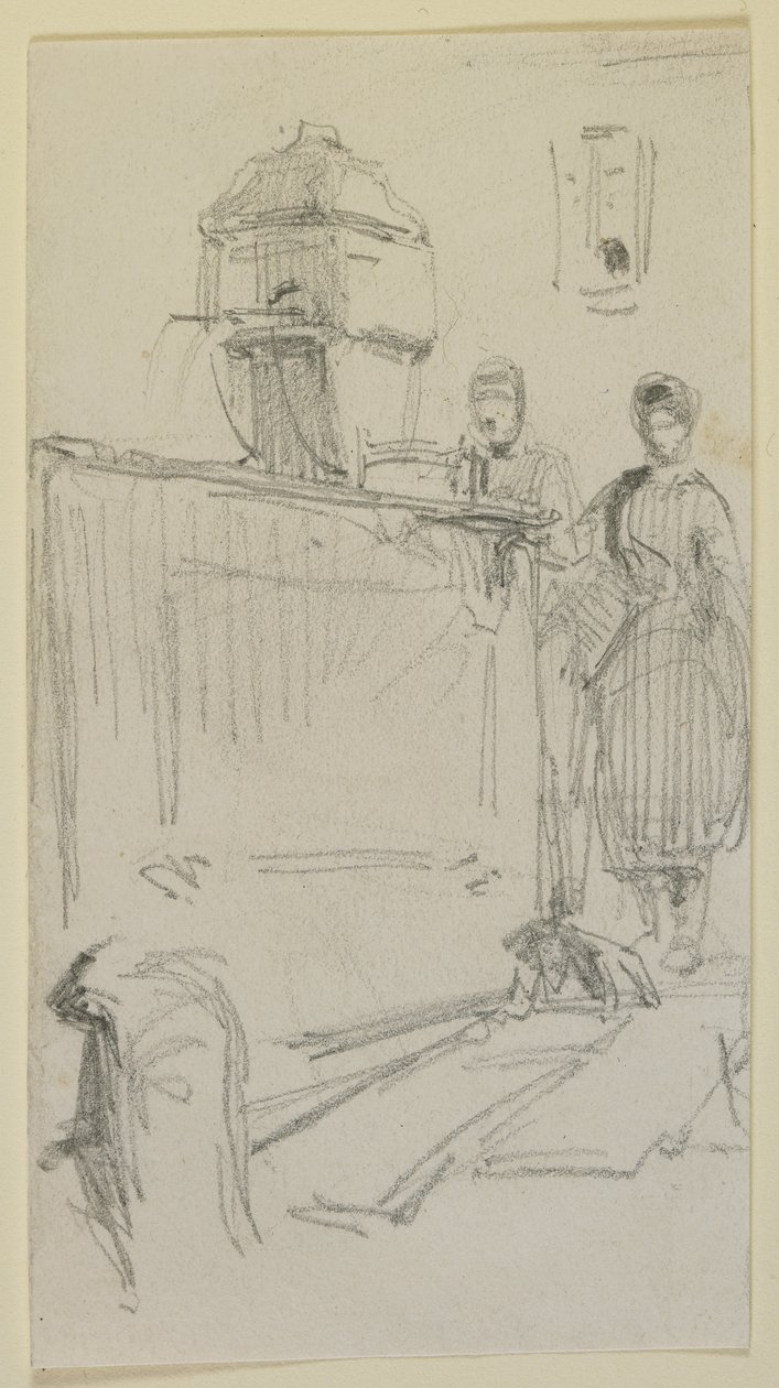 Figure vicino a una fontana, 1858 da James Abbott McNeill Whistler