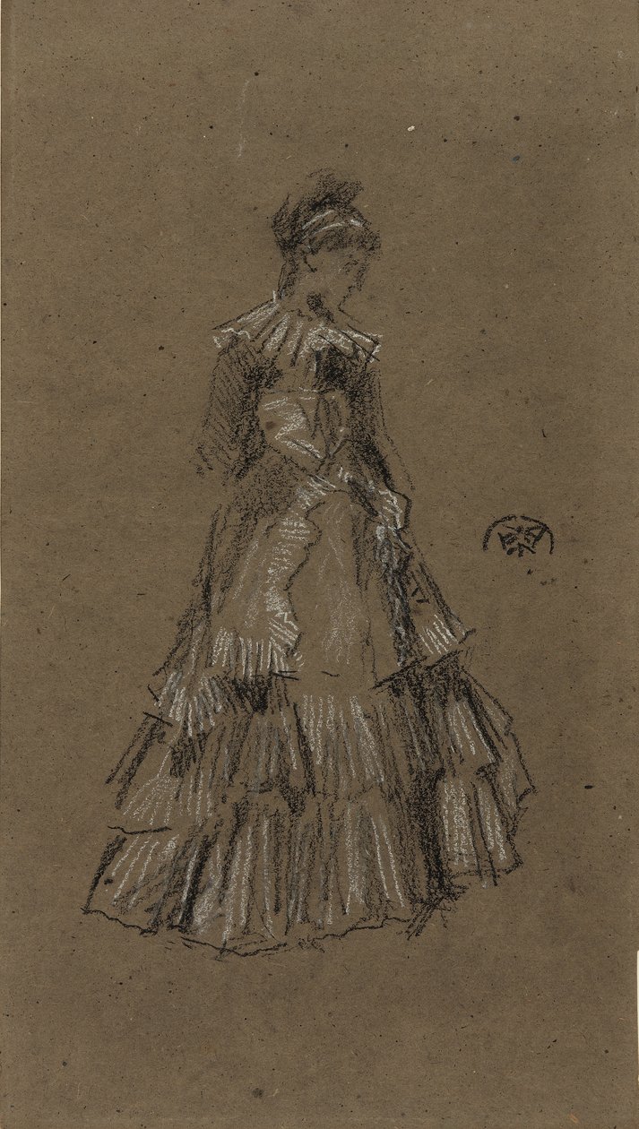 Donna in piedi con abito a balze, c.1873-75 da James Abbott McNeill Whistler