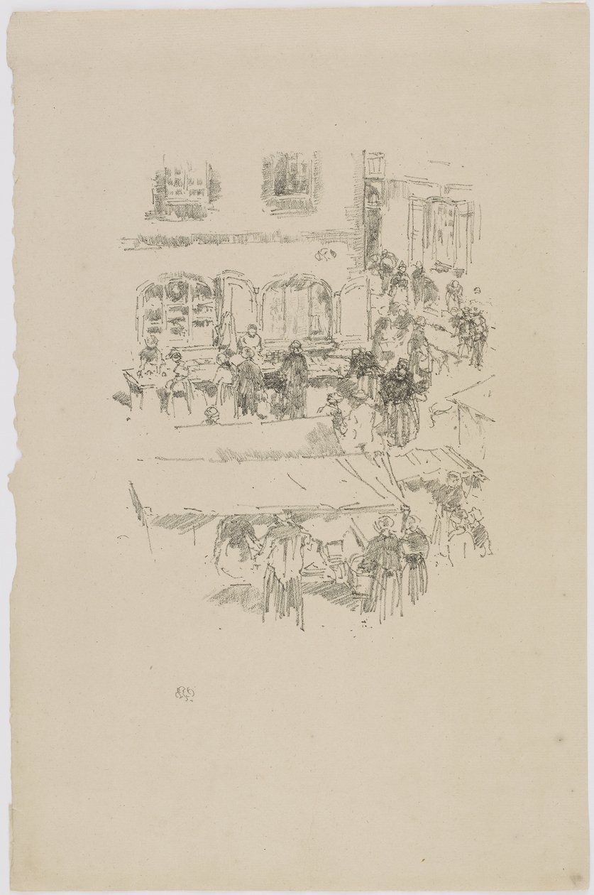 Il mercato, Vitre, 1893 (litografia su carta) da James Abbott McNeill Whistler