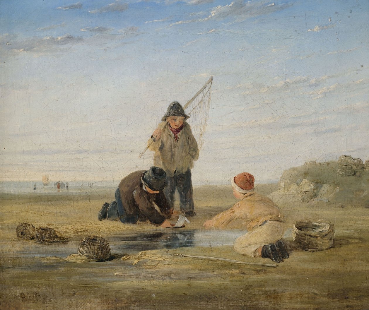 Bambini che giocano sulla costa da James Baker Pyne