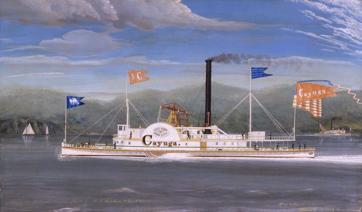 Battello a vapore Cayuga, 1849 da James Bard