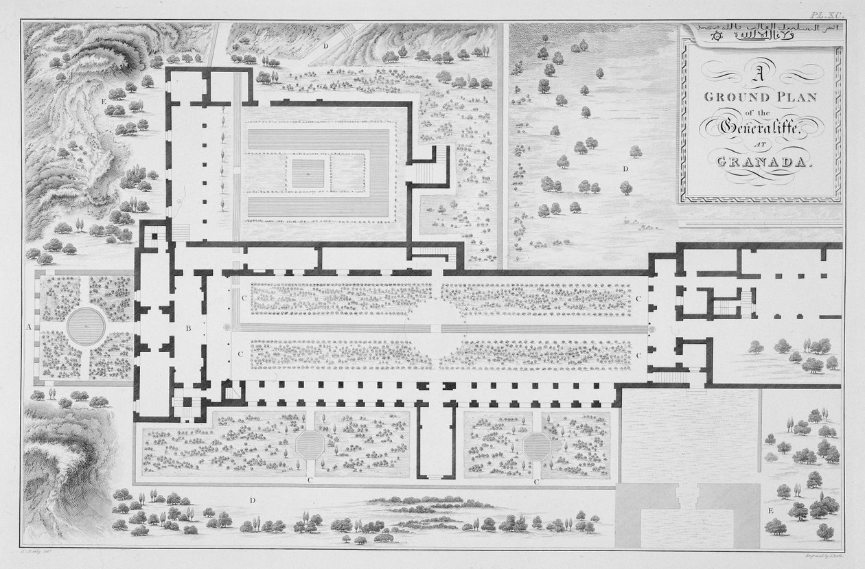 Piano del giardino del Generalife, Granada, da 