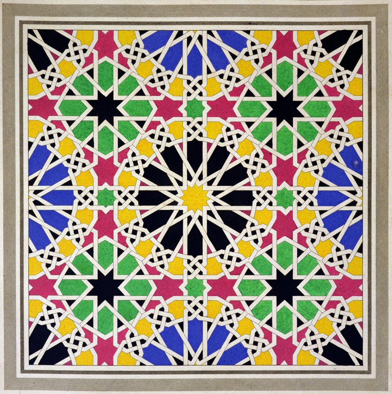 Ornamento a mosaico nel lato sud del Cortile dei Leoni, Alhambra, da 