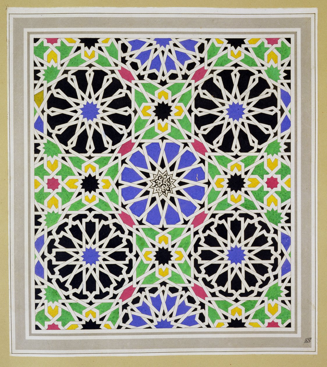 Pavimento a mosaico nella stanza della Sultana, Alhambra, da 