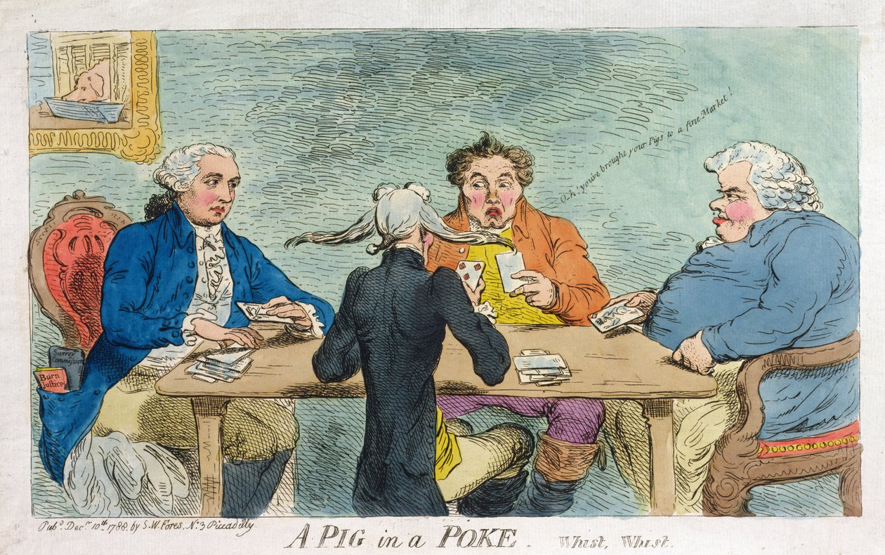 Un maiale in un sacco, pubblicato da S.W. Fores nel 1788 da James Gillray